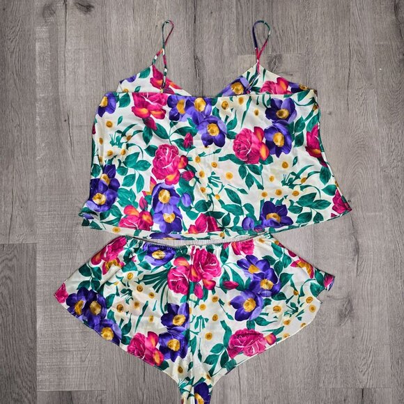 Two-Piece Solange Womens Floral Print Sleepwear Set With Shorts & Cami Top sz 22 - Picture 4 of 6